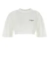 Givenchy Cropped Fit T-shirt In Cotton With Stamp Print Clothing In White