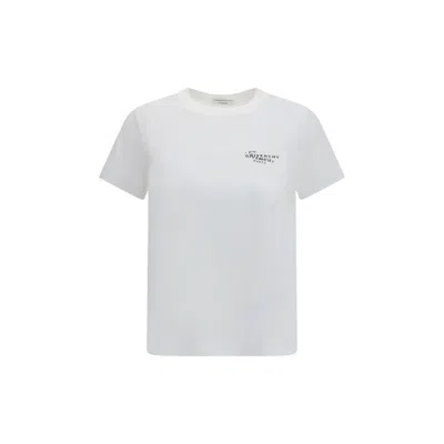 Givenchy White Crew Neck T-shirt With Logo On Front And Back In Cotton Woman In Gray