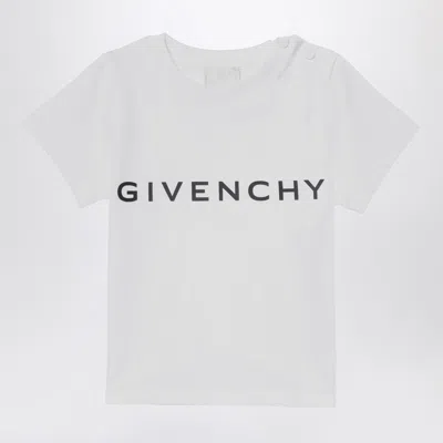 GIVENCHY WHITE COTTON T-SHIRT WITH LOGO