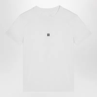 GIVENCHY GIVENCHY WHITE COTTON T-SHIRT WITH LOGO EMBROIDERY WOMEN