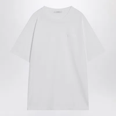 GIVENCHY GIVENCHY WHITE COTTON T SHIRT WITH LOGO PATCH