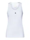 Givenchy Women's White Logo-plaque Cropped Ribbed Cotton-jersey Tank Top In White