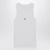 Givenchy Women's White Logo-plaque Cropped Ribbed Cotton-jersey Tank Top