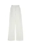 Givenchy White Pleated Cotton Trousers In White