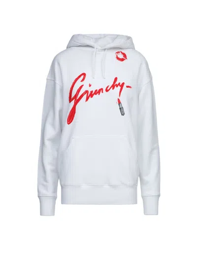 Givenchy Logo-embroidered Cotton Hoodie In White