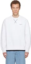 Givenchy White Couture Seam Sweatshirt With Embroidered Logo Men In White