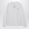 Givenchy White Couture Seam Sweatshirt With Embroidered Logo Men In White