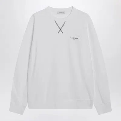 Givenchy White Couture Seam Sweatshirt With Embroidered Logo