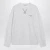 Givenchy White Couture Seam Sweatshirt With Embroidered Logo Men In White