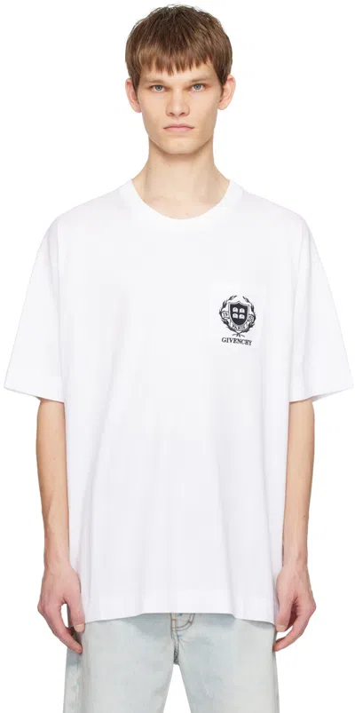 Givenchy White Crest T-shirt In 100-white