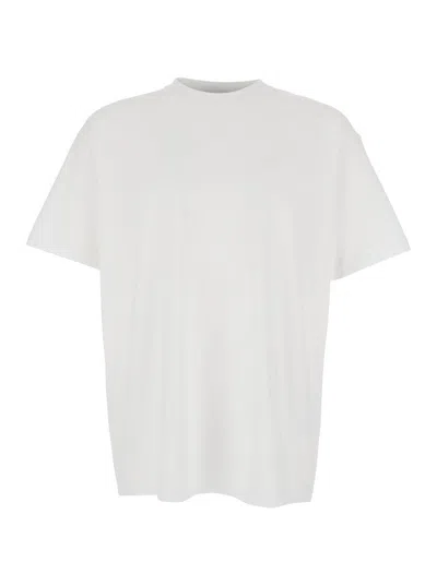 Givenchy White Crewneck T-shirt With Logo Lettering On The Rear In Cotton Man