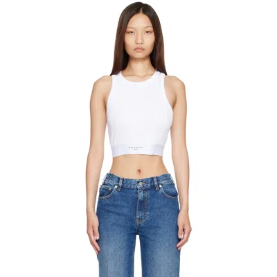 Givenchy White Cropped Cotton Tank Top