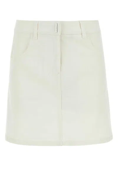 Givenchy White Denim Mini Skirt