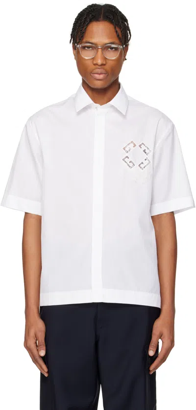 Givenchy White Dripping Embroidery Shirt In 100-white