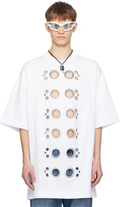 Givenchy White Eyelet T-shirt