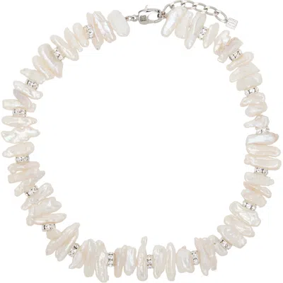 Givenchy White Faux-pearl Necklace In 132-white/silvery