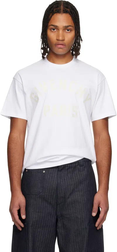 Givenchy White ' Paris' Embroidery T-shirt