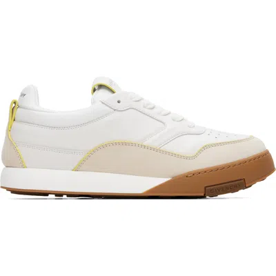 Givenchy White ' Yard' Leather Sneakers In Yellow