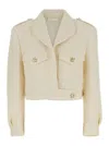 Givenchy White Jacket With Logo 4g Detail On The Buttons In Wool Blend Woman In Neutral