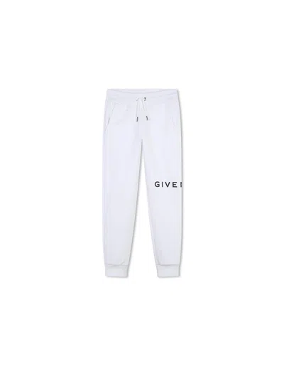 Givenchy Kids' White Joggers With  4g Logo