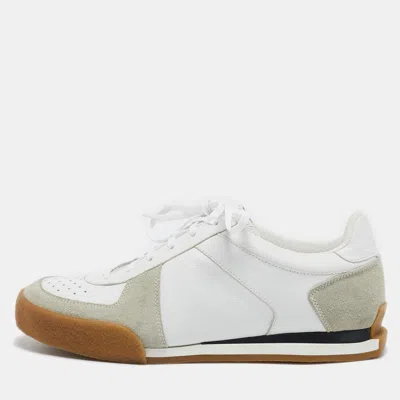 Pre-owned Givenchy White Leather And Suede Low Top Sneakers Size 39