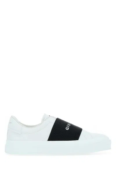 GIVENCHY WHITE LEATHER CITY SLIP ONS