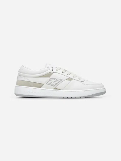 Givenchy G Move White Low Top Sneakers With Logo Detail On The Side In Leather Man In Multicolor
