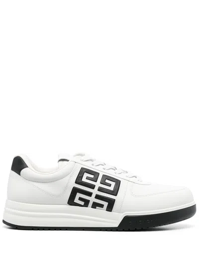 GIVENCHY WHITE LEATHER SNEAKERS WITH CONTRASTING LOGO FOR MEN