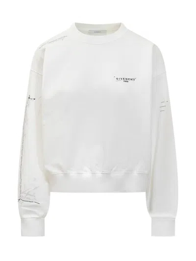 Givenchy White Logo Crew Neck Jumper