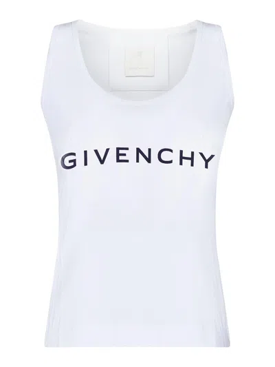 Givenchy Logo Cotton Tank Top In White