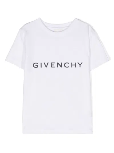 Givenchy Kids' White Logo Print Cotton T-shirt
