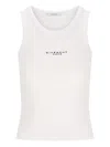 Givenchy White Sleeveless Top With Logo Lettering On The Front In Cotton Stretch Woman In White