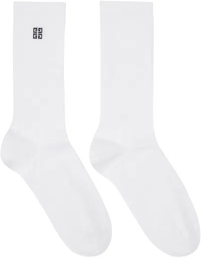 Givenchy White Logo Socks In 100-white