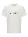 Givenchy White Crewneck T-shirt With Logo Print In Cotton Man In White