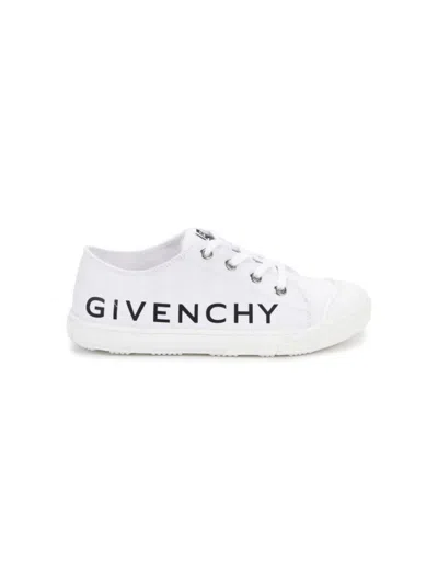 Givenchy Kids' Logo印花运动鞋 In White