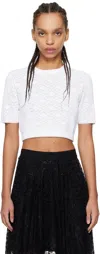 Givenchy Cropped Sweater In Monogram 72 Jacquard In 100-white