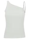 Givenchy White One-shoulder Top With 4g Chain In Stretch Cotton Woman In White