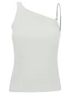 Givenchy White One-shoulder Top With 4g Chain In Stretch Cotton Woman In White