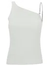 Givenchy White One-shoulder Top With 4g Chain In Stretch Cotton Woman In White