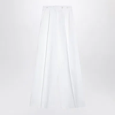 Givenchy White Pleated Cotton Trousers