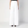 Givenchy Womens White Pleated Two-slip-pockets Wide-leg High-rise Cotton Trousers In White