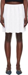 Givenchy Pleated Pointelle Knit Skirt With Ribbed Waistband In 100-white