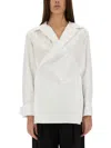Givenchy Wrap Collar Poplin Shirt In White
