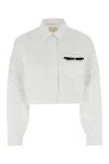 Givenchy Cropped Button-front Shirt With Bow Detail In White