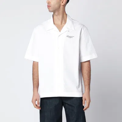 GIVENCHY GIVENCHY WHITE POPLIN SHIRT WITH LOGO PRINT