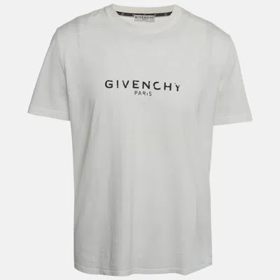 Pre-owned Givenchy White Printed Jersey Short Sleeve Crewneck T-shirt Xl
