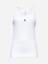 Givenchy Women White Ribbed Cotton 4g Detail Tank Top