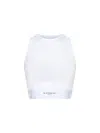 Givenchy Cropped Tank Top In Cotton With Band Clothing In White