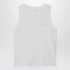 Givenchy White Ribbed Tank Top With Logo In White