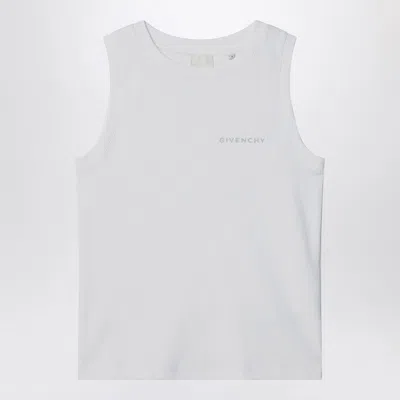 GIVENCHY WHITE RIBBED TANK TOP WITH LOGO